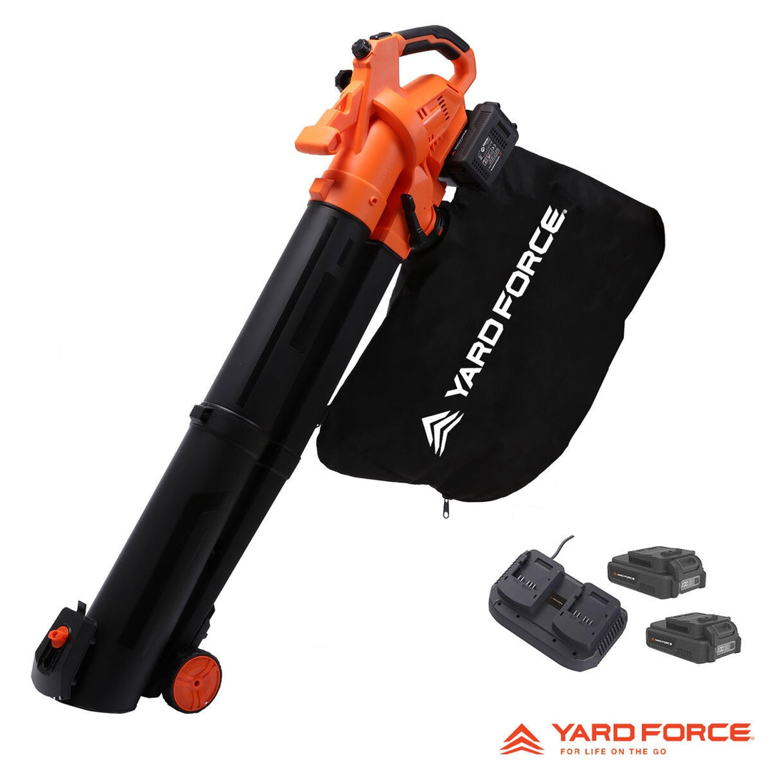 Yard Force 40V Blower Vaccum + 2 x 20V (4Ah) Battery & Twin Charger Bundle
