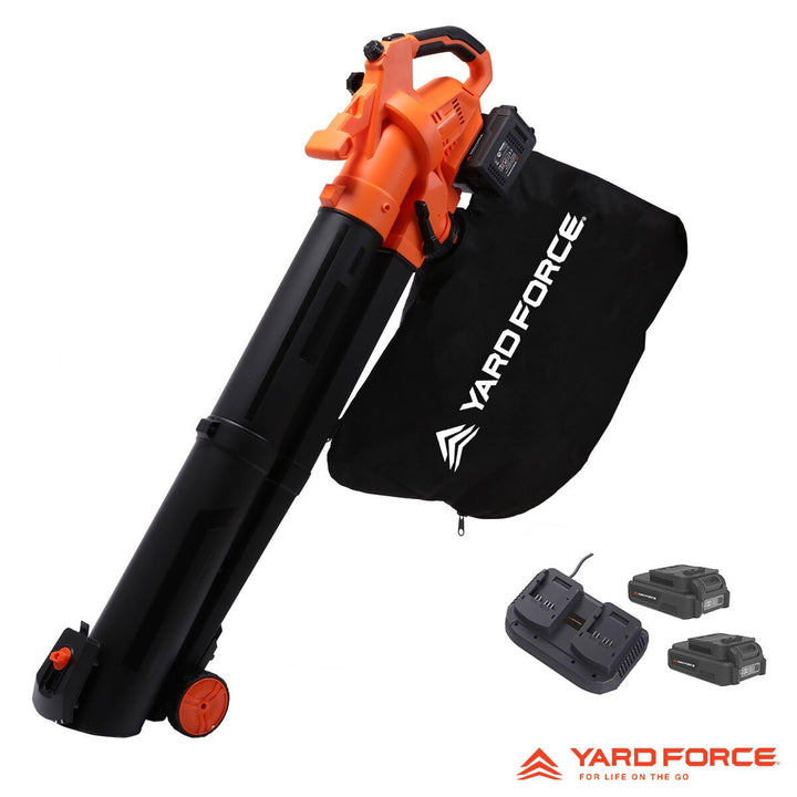Yard Force 40V Blower Vaccum + 2 x 20V (4Ah) Battery & Twin Charger Bundle