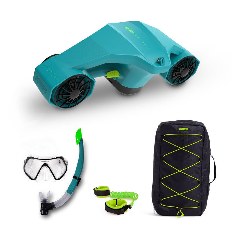 Jobe Infinity Seascooter Package – Underwater Sea Scooter with Dual Battery & Snorkeling Gear – Ideal for Diving, Swimming & Water Fun