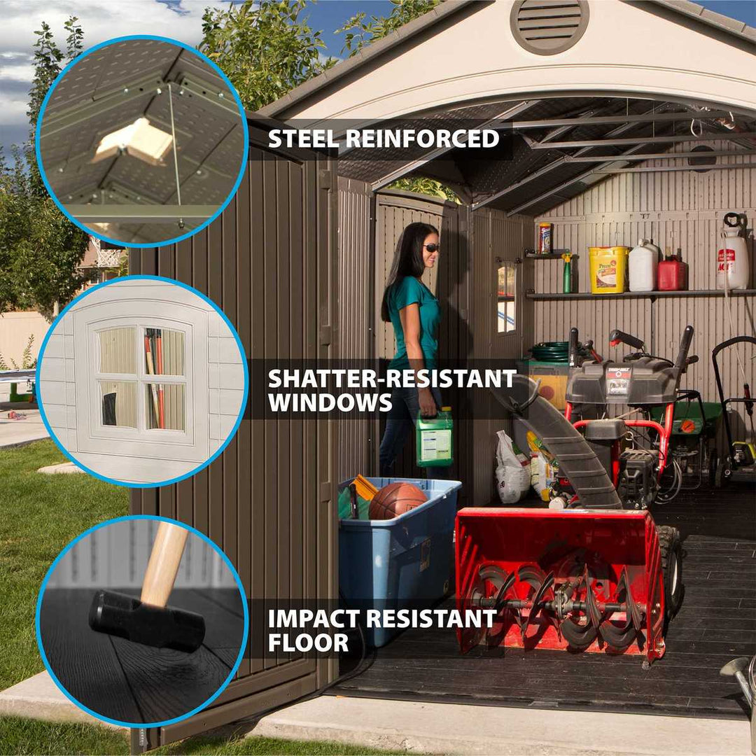Installed Lifetime 15ft x 8ft (4.6 x 2.4m) Dual Entry Storage Shed - Model 60079 - With Expert Installation