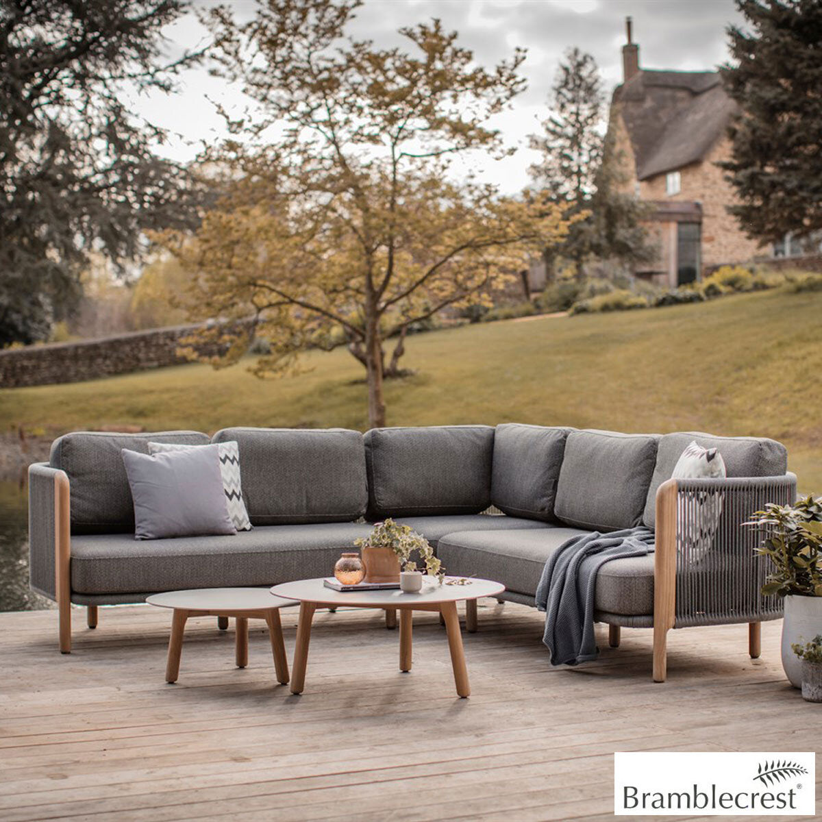 Curated visual reference: Fresh Look at Bramblecrest Copenhagen Corner Sofa Patio Set With Duo Round Coffee