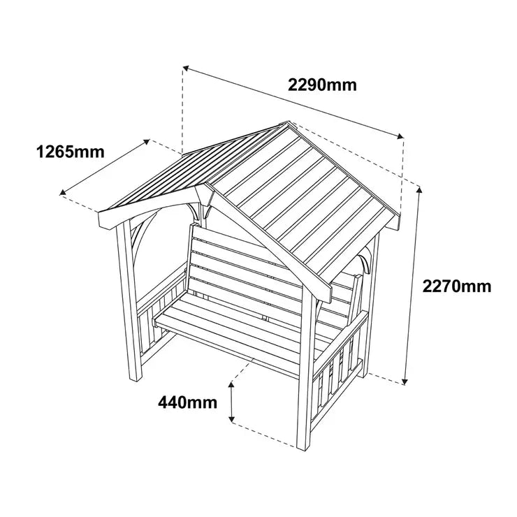 Anchor Fast Wooden Arbour with Bench Seat