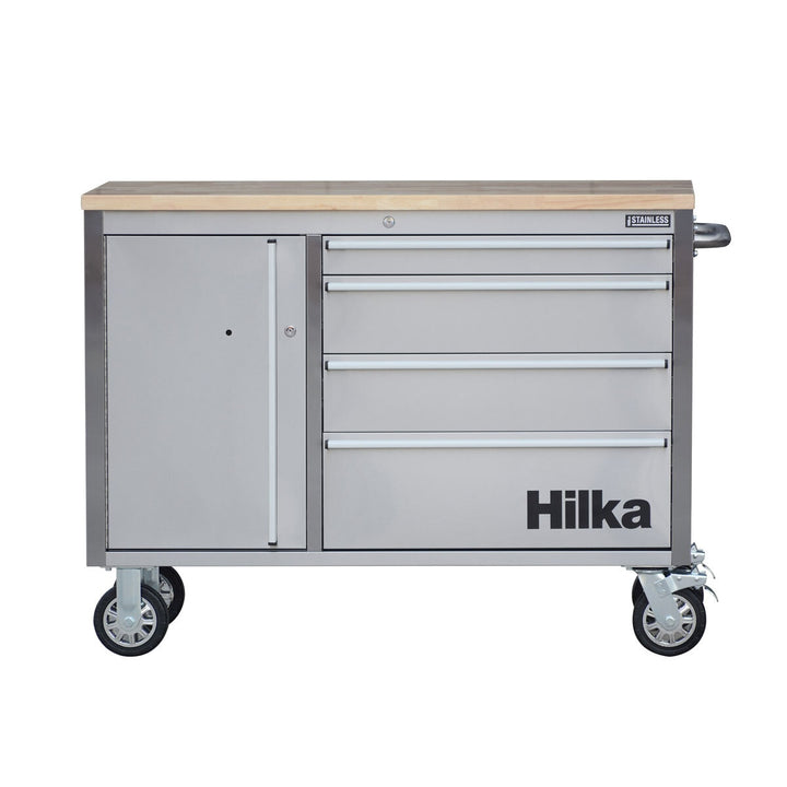 Hilka 48" 4 Drawer Stainless Steel Tool Cabinet