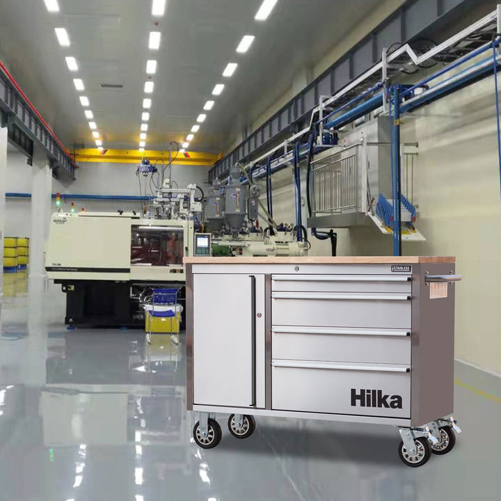 Hilka 48" 4 Drawer Stainless Steel Tool Cabinet