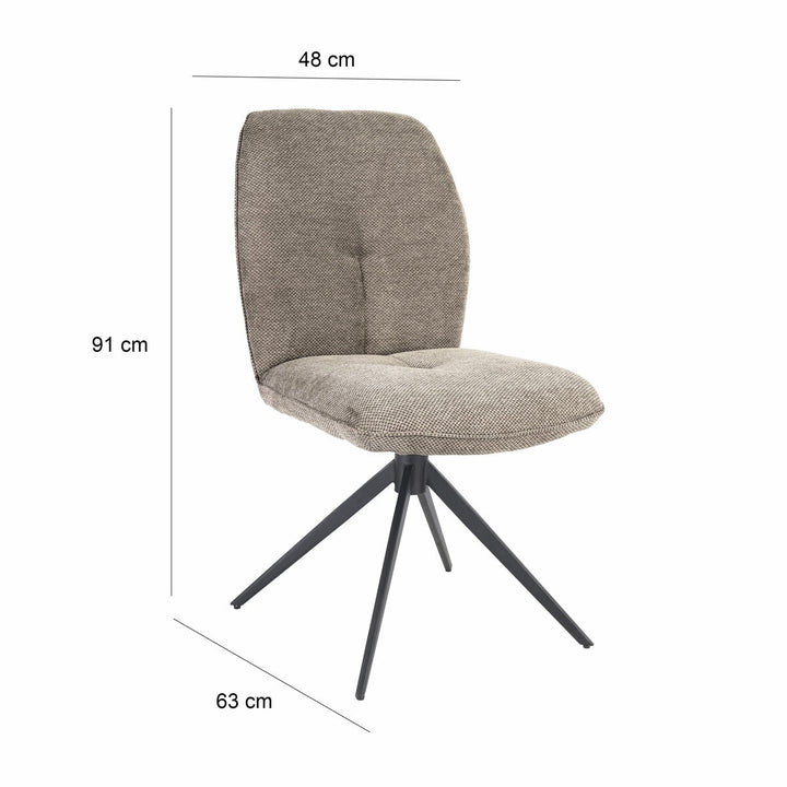 Indus Valley Cavella Round Ceramic Extending Dining Table + 4 Beige Chairs