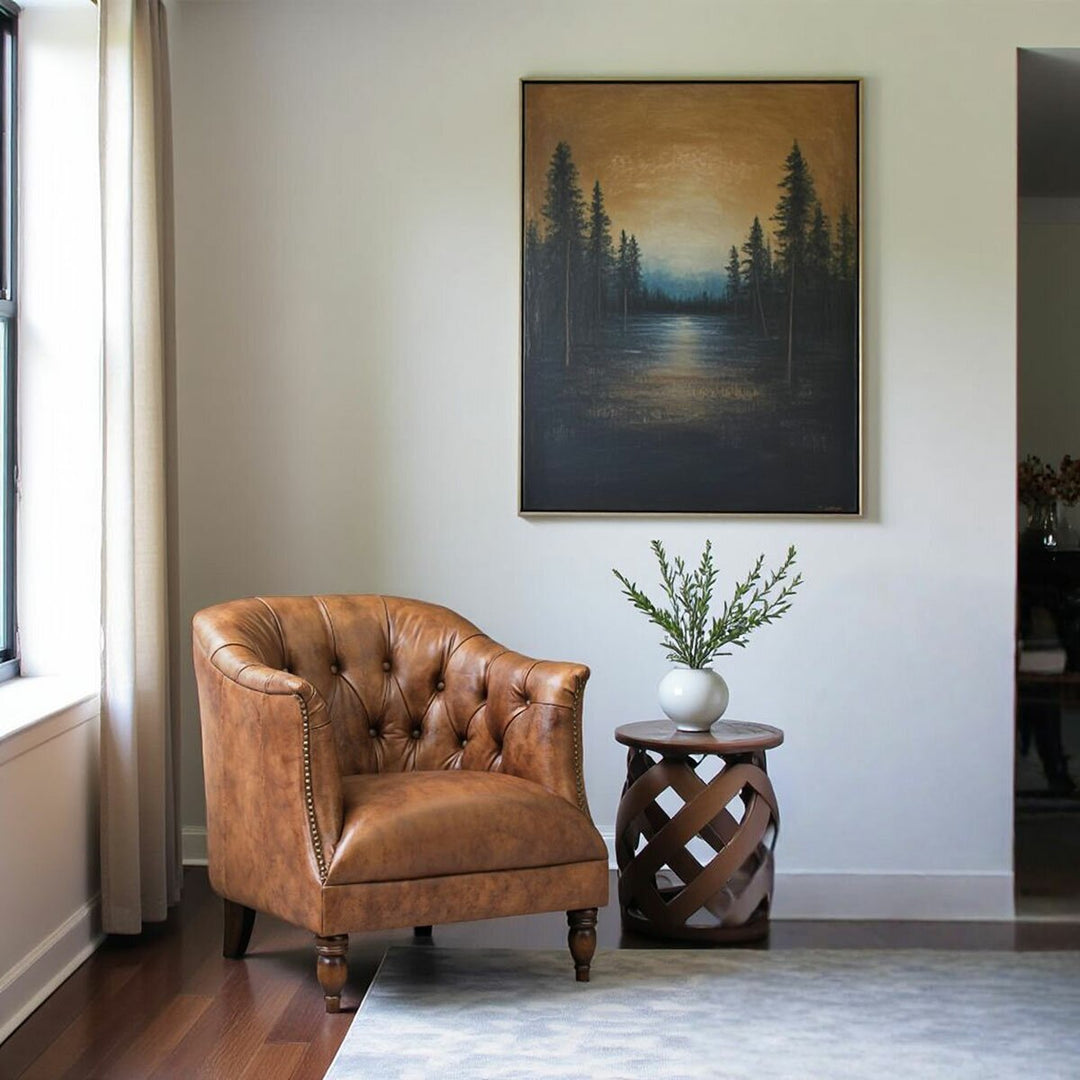 Harrington Brown Leather Armchair