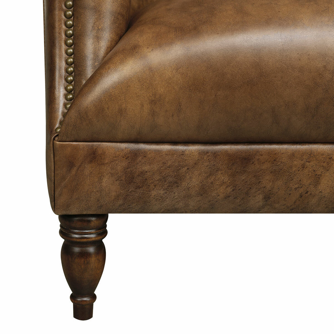 Harrington Brown Leather Armchair