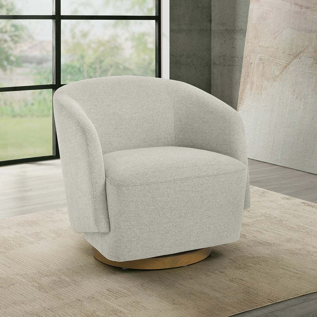 Henredon Murphy Light Grey Fabric Swivel Chair