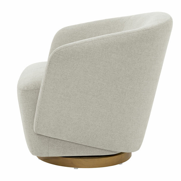 Henredon Murphy Light Grey Fabric Swivel Chair