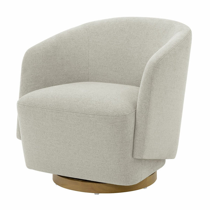 Henredon Murphy Light Grey Fabric Swivel Chair