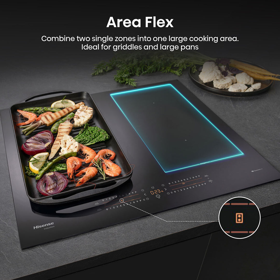 Hisense Hi6 HI6442BSCWF 60cm Induction Hob with Area Flex, in Black