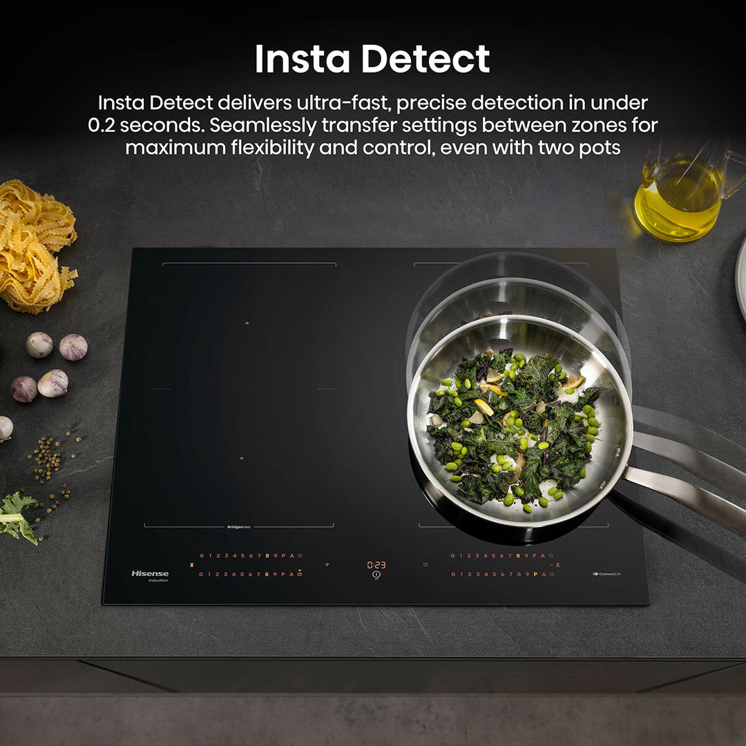 Hisense Hi8 HI6443BSCWF 60cm Induction Hob with Area Flex, in Black