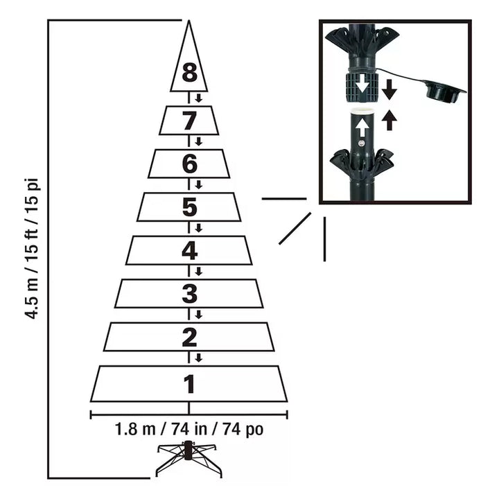 15 ft (4.6m) Pre-Lit Aspen Artificial Christmas Tree With 6,000 Colour-Changing LED Lights
