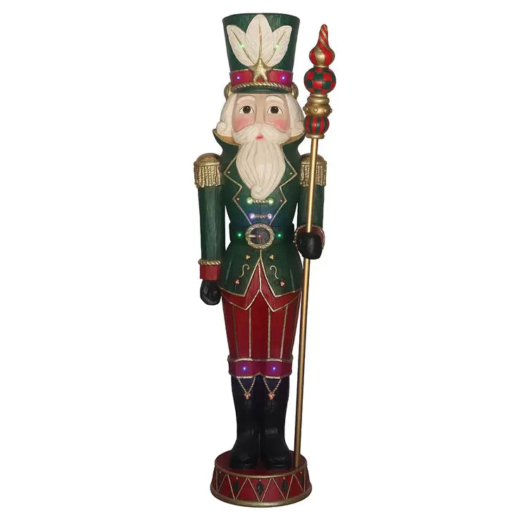 6ft (1.8m) Pre-lit Grand Nutcracker with 25 Colour LED and Music