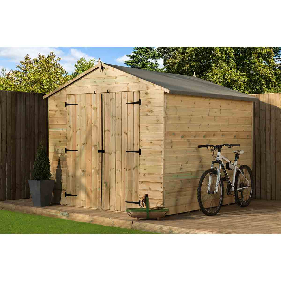Empire 9500 8x8ft Premier Wooden Garden Shed Apex Shed Double Door