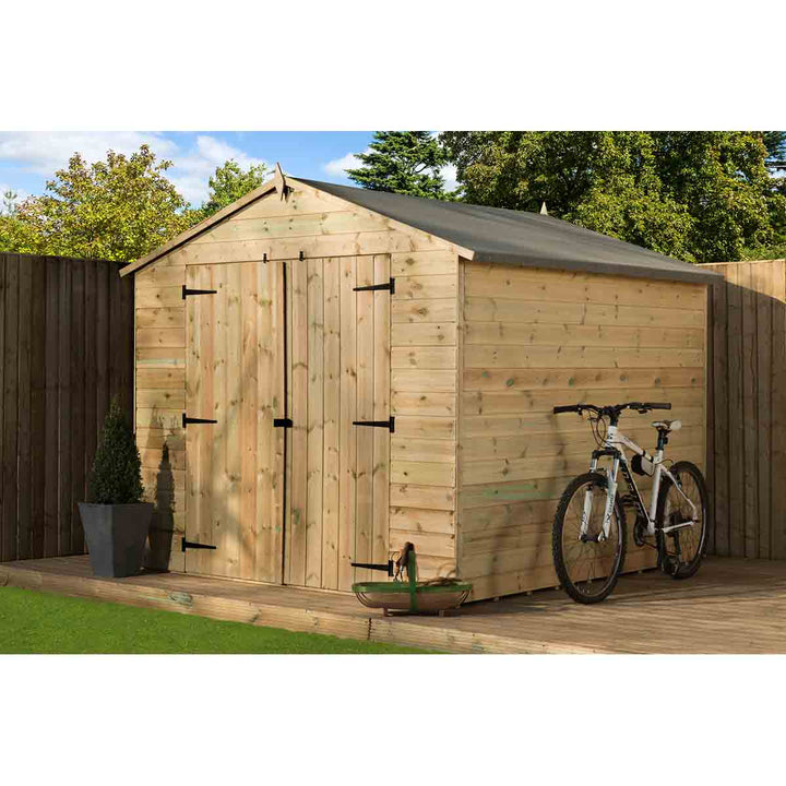 Empire 9500 8x8ft Premier Wooden Garden Shed Apex Shed Double Door