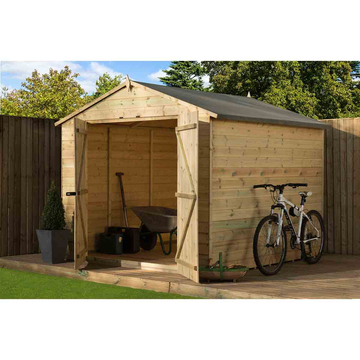 Empire 9500 8x8ft Premier Wooden Garden Shed Apex Shed Double Door