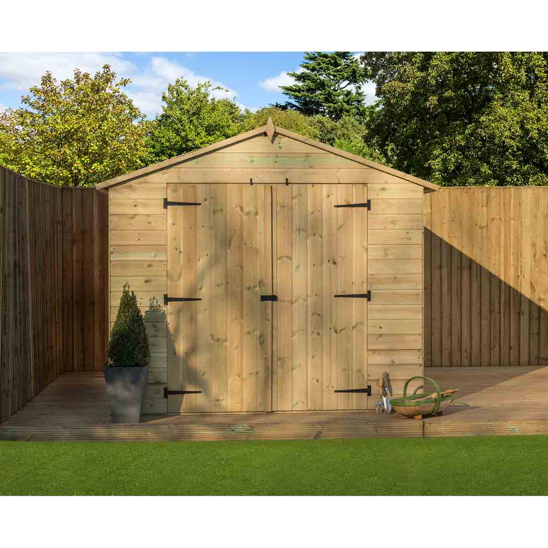 Empire 9500 8x8ft Premier Wooden Garden Shed Apex Shed Double Door
