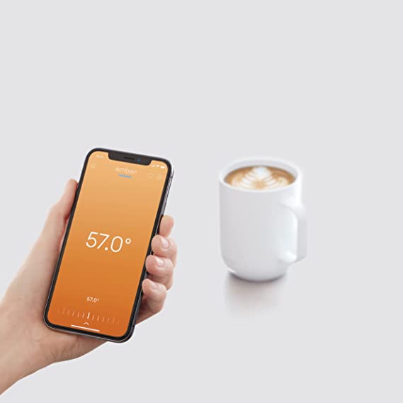 Ember Mug² New Temperature Control Smart Mug 2, 414 ml, White, 80 min. Battery Life – App Controlled Heated Coffee Mug – Improved Design