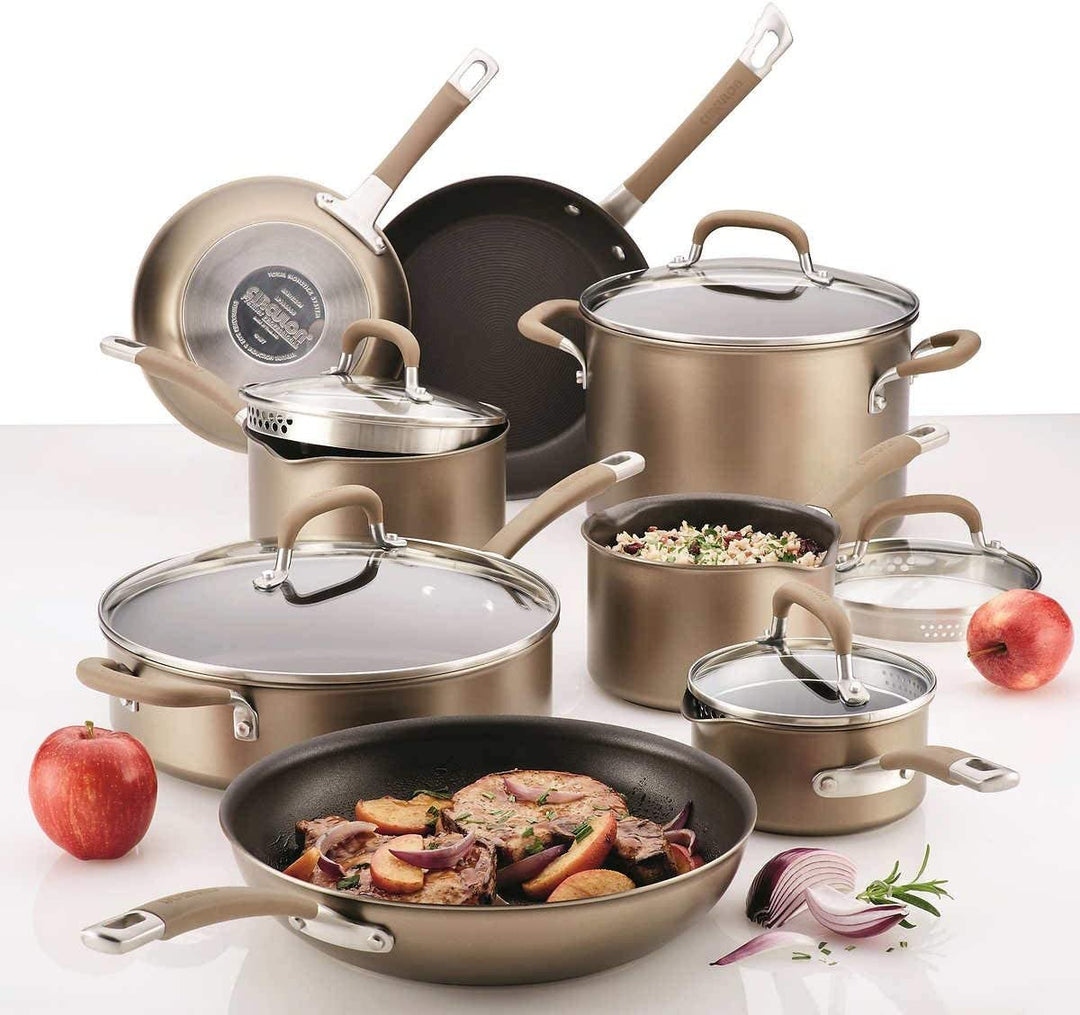 Circulon Premier Hard Anodised Induction 13 Piece Cookware Set in Bronze