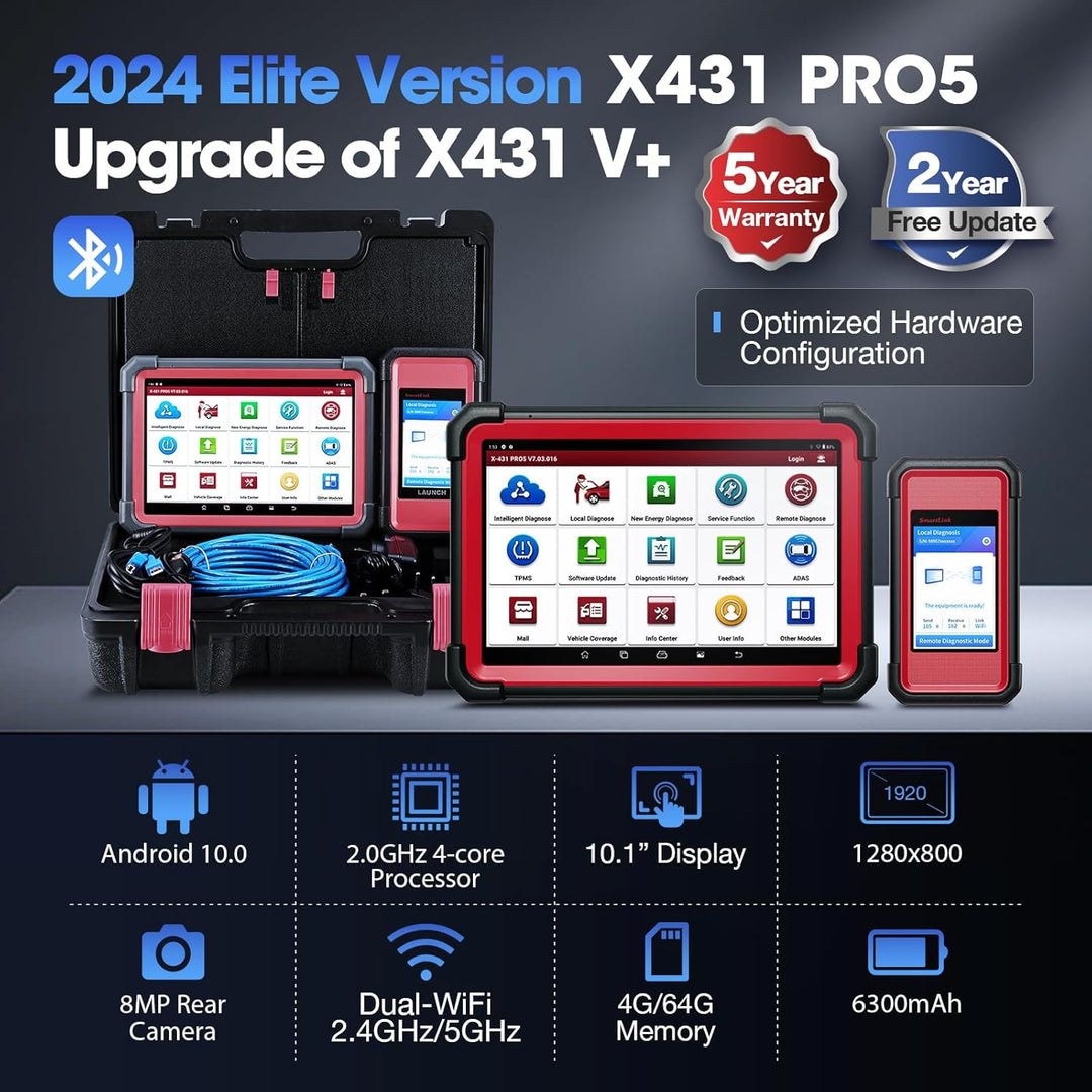 LAUNCH X431 PRO5 Scan Tool, J2534 Reprogramming Tool, ECU Online Coding, Topology Mapping, Upgraded of X431 V+, Bi-Directional Diagnostic Scanner, with SmartBox 3.0 CANFD & DOIP, 2 Years Update