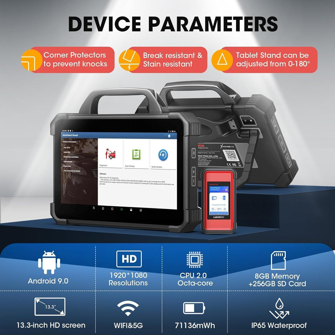 LAUNCH X431 PAD VII, 2023 J2534 Reprogramming Tool, ECU Online Coding, Topology Map Intelligent Diagnostic Scanner, 2 Years Free Update, Upgraded of X431 PAD3/ V+, 50+ Services, Bi-Directional Control