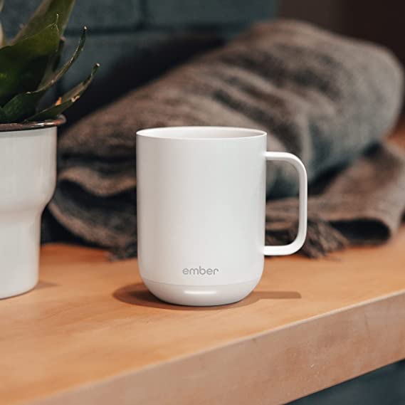 Ember Mug² New Temperature Control Smart Mug 2, 414 ml, White, 80 min. Battery Life – App Controlled Heated Coffee Mug – Improved Design