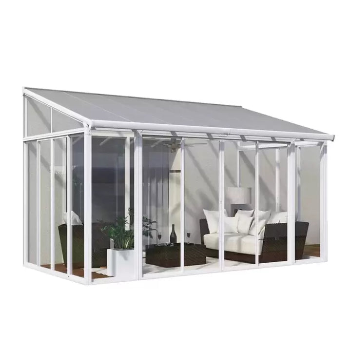 Palram  Canopia Sanremo Lean Conservatory Colour White Powder Coated Aluminium Perfect