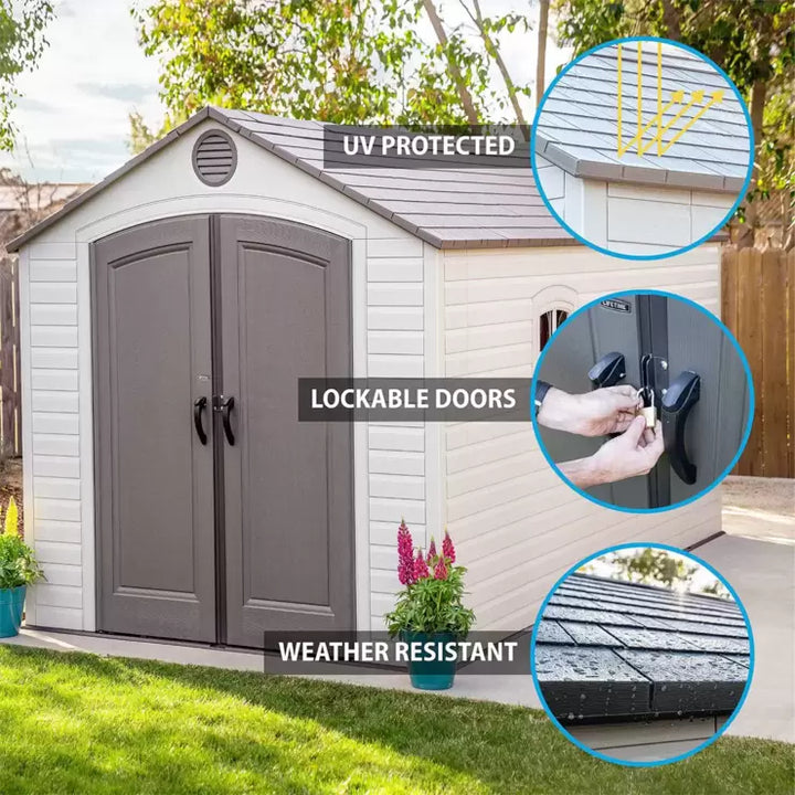 Life-times 8ft x 15ft (2.4 x 4.5m) Storage Shed - Model 60075