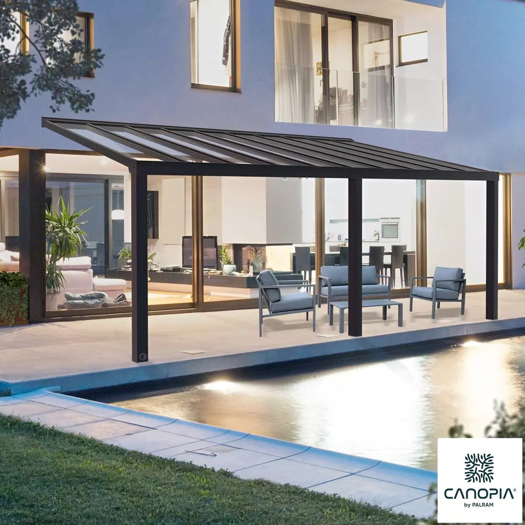 Palram Canopia Stockholm 11ft 2" x 26ft 4" (3.4 X 8.1m) Aluminium Patio Cover