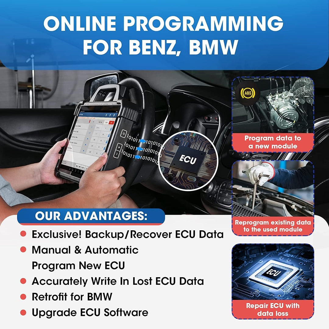 LAUNCH X431 PAD VII, 2023 J2534 Reprogramming Tool, ECU Online Coding, Topology Map Intelligent Diagnostic Scanner, 2 Years Free Update, Upgraded of X431 PAD3/ V+, 50+ Services, Bi-Directional Control