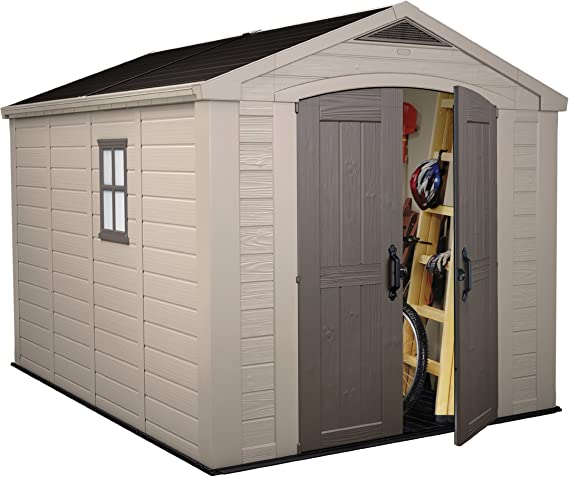 Keter Factor Shed 8x11ft Storage Shed- Brown