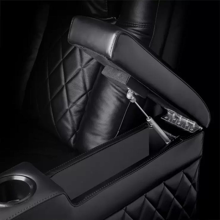 Valencia Tuscany Black Leather Power Reclining Home Theatre Sofa