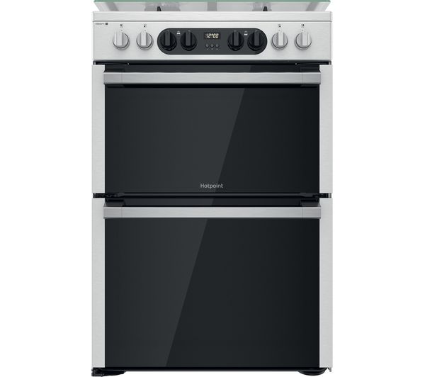 TieDex UK HOTPOINT Multiflow HDM67G8C2CX 60 cm Dual Fuel Cooker - Stainless Steel