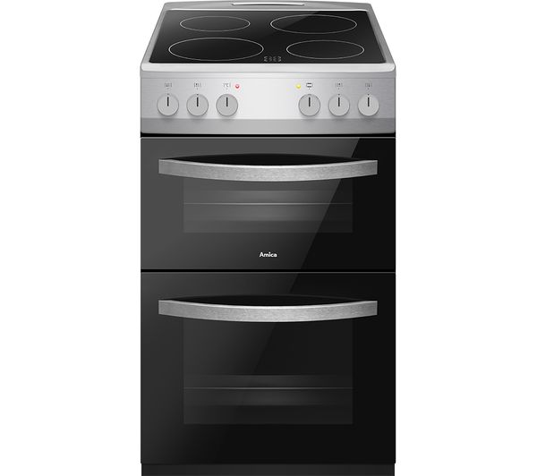 TieDex UK AMICA AFC502SS 50 cm Electric Ceramic Cooker - Black & Stainless Steel