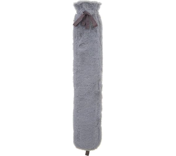 TieDex UK AROMA HOME Faux Fur Long Hot Water Bottle - Grey