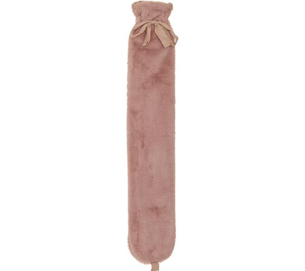 TieDex UK AROMA HOME Faux Fur Long Hot Water Bottle - Pink