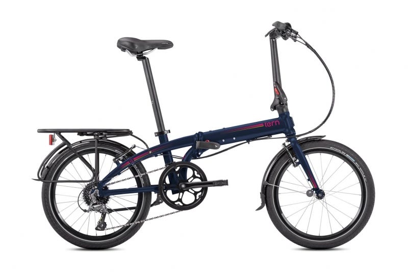 The Tern Link D8: The Stylish and Efficient Folding Bike for Urban Riders - 20" Wheels, 8-Speed Gearing, Midnight Color