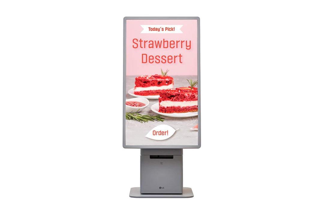 LG 27KC3P-M 27” Self-Ordering Kiosk with Touchscreen, Windows 10 IoT, Built-in Printer, Card Reader, Scanner – High Brightness Full HD Display for QSR, Retail & Self-Service Use