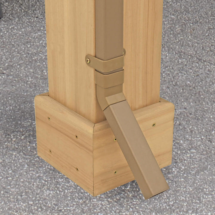 Yardistry Meridian Gazebo 14ft x 12ft (4.3 x 3.7m) With Single Privacy Wall and Gutter Pipe