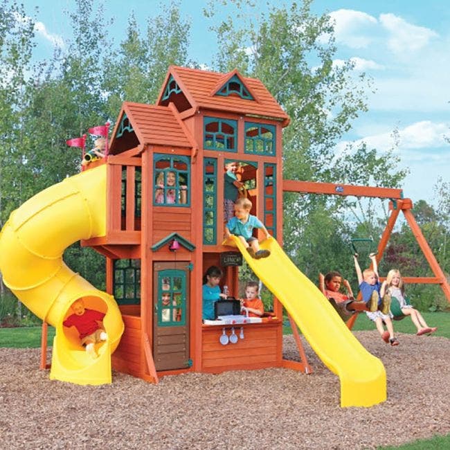 Kidkraft Canyon Ridge Wooden Swing and Slide Playset