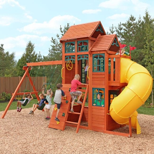 Kidkraft Canyon Ridge Wooden Swing and Slide Playset