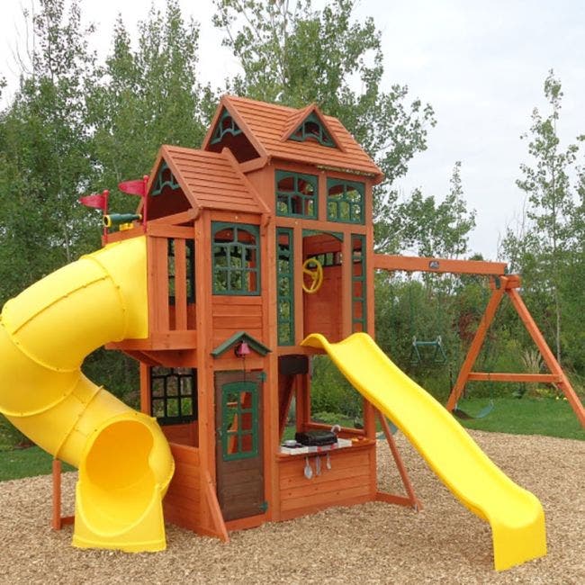 Kidkraft Canyon Ridge Wooden Swing and Slide Playset