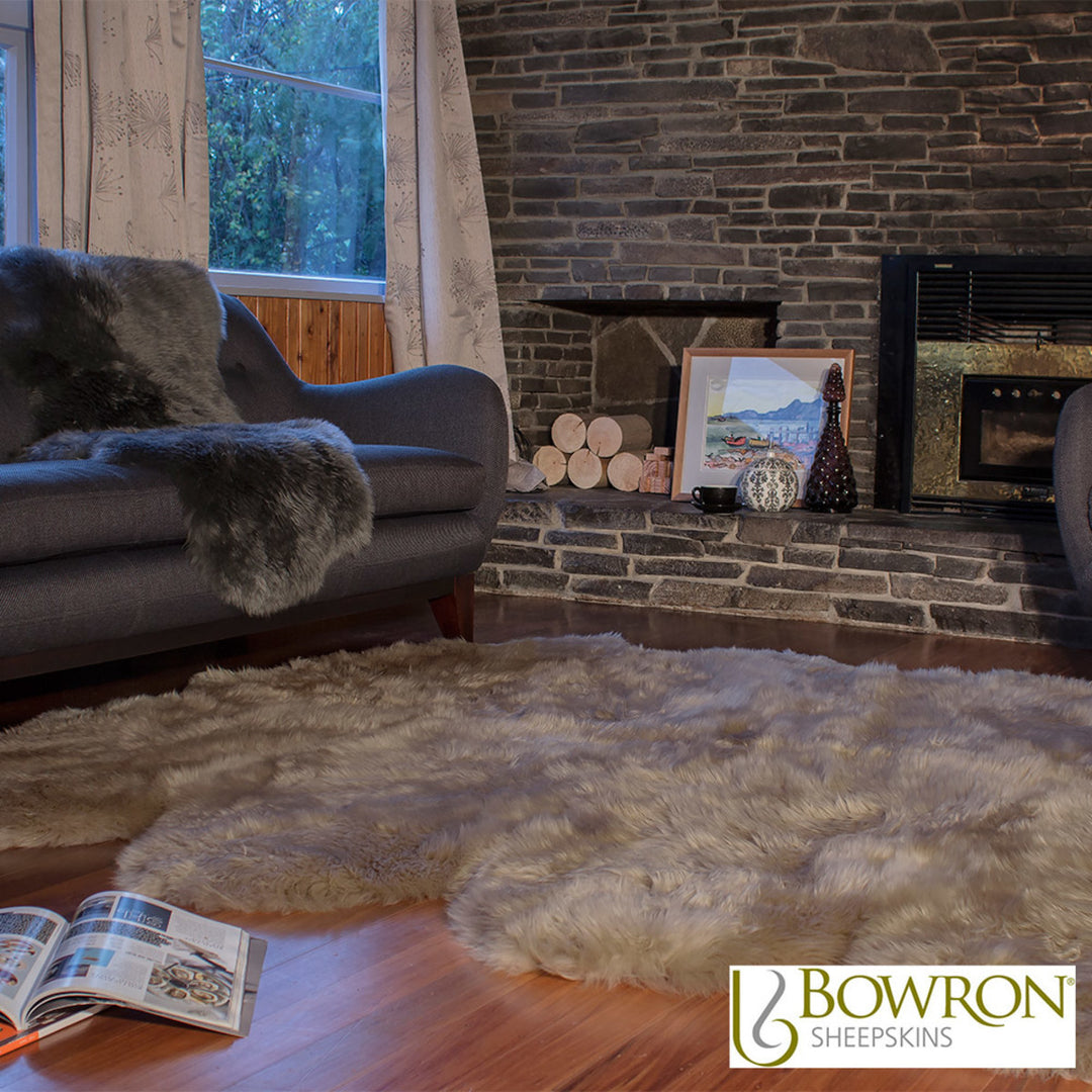 Bowron Longwool 100% Sheepskin Octo Rug, Paco