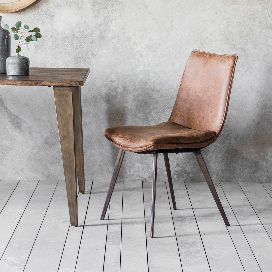 Gallery Hinks Brown Faux Leather Dining Chair, 2 Pack