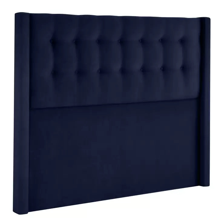 Silentnight Velvet Continental Divan Base with Bloomsbury Headboard in Maritime, Double