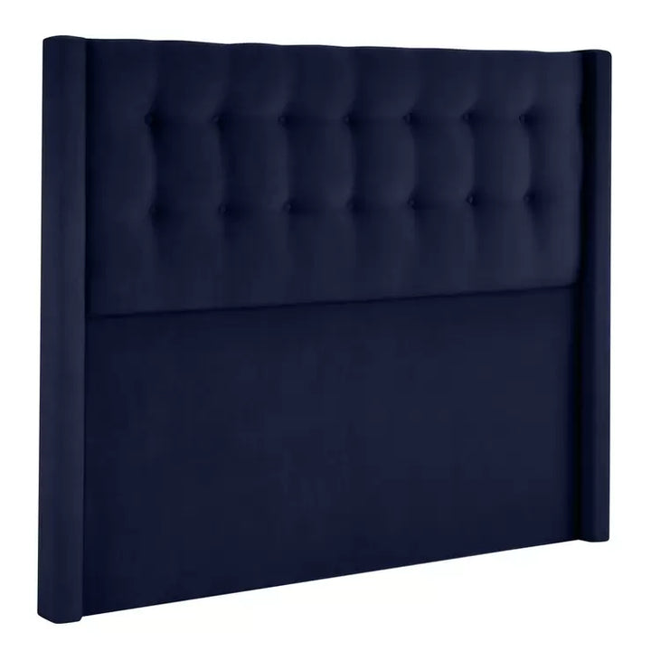 Silentnight Velvet Continental Divan Base with Bloomsbury Headboard in Maritime, Double