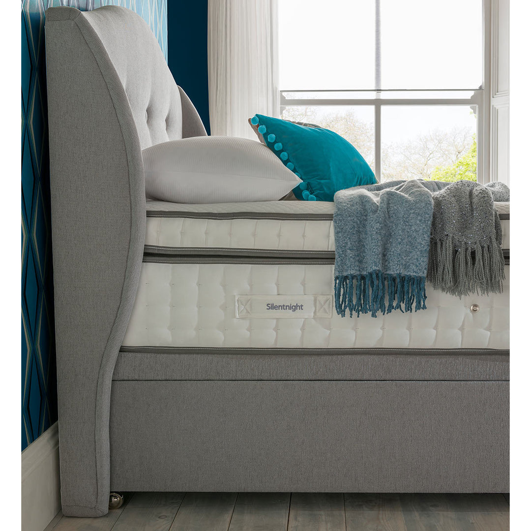 Camden Slate Grey Colour Materials Wood Fabric Full Headboard Double Bedroom