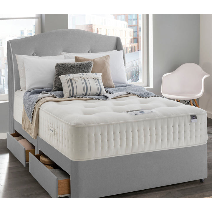 Camden Slate Grey Colour Materials Wood Fabric Full Headboard Double Bedroom