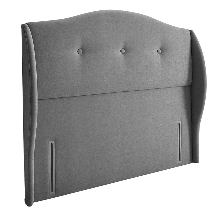 Camden Slate Grey Materials Wood Fabric Foam Full Headboard Super Bedroom Decor